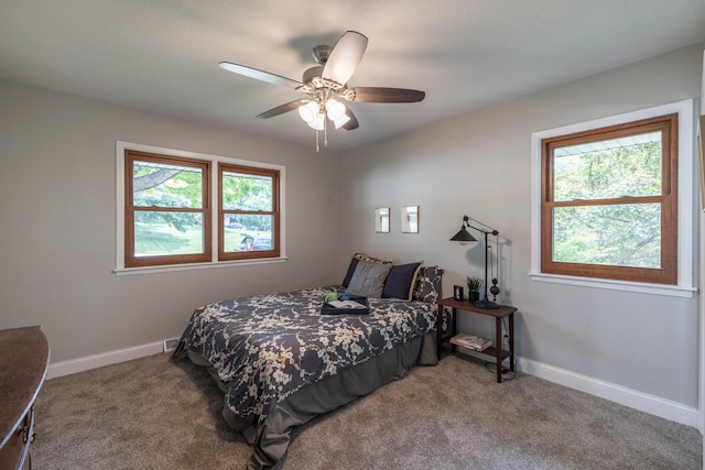 6730 NW Timberline Dr, Des Moines, IA 50313 - carpeted bedroom with baseboards and ceiling fan