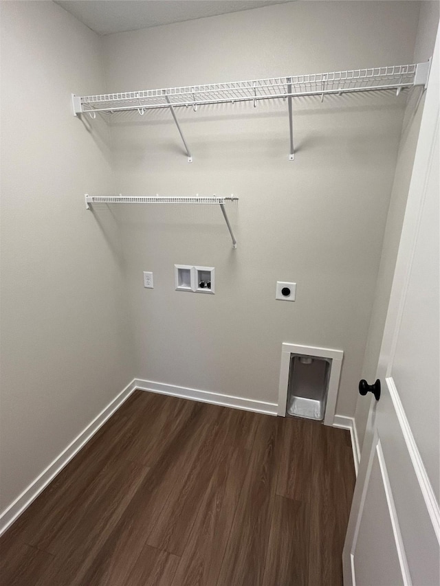 711 W N Ave, Norwalk, IA 50211 - laundry area featuring electric dryer hookup, wood finished floors, and washer hookup