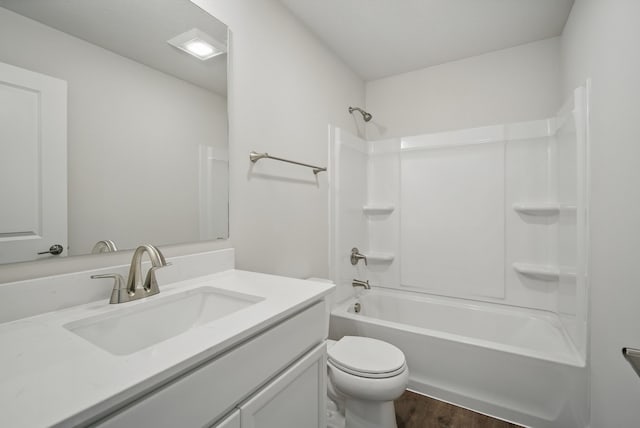 4270 Grover Woods Ln, Des Moines, IA 50317 - full bathroom with vanity, wood finished floors, and bathing tub / shower combination
