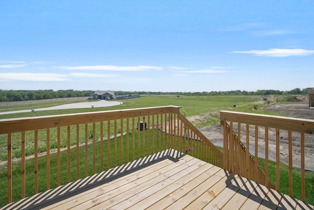 4270 Grover Woods Ln, Des Moines, IA 50317 - wooden deck with a view of rural / pastoral area and a lawn