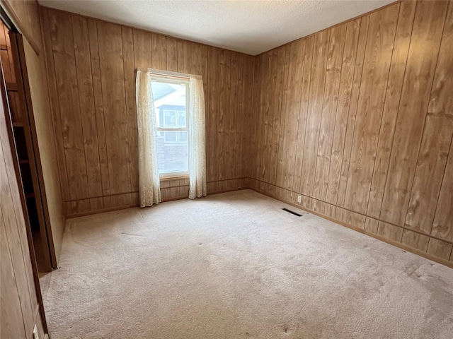 702 W 6th St S, Newton, IA 50208 - carpeted empty room featuring wood walls and a textured ceiling