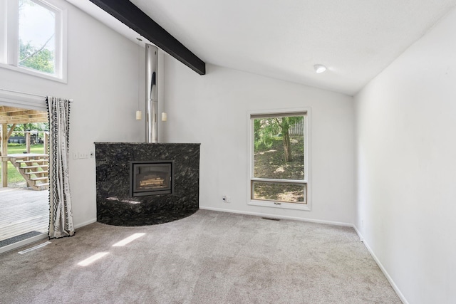 1808 80th St, Windsor Heights, IA 50324 - unfurnished living room with carpet, healthy amount of natural light, and a high end fireplace