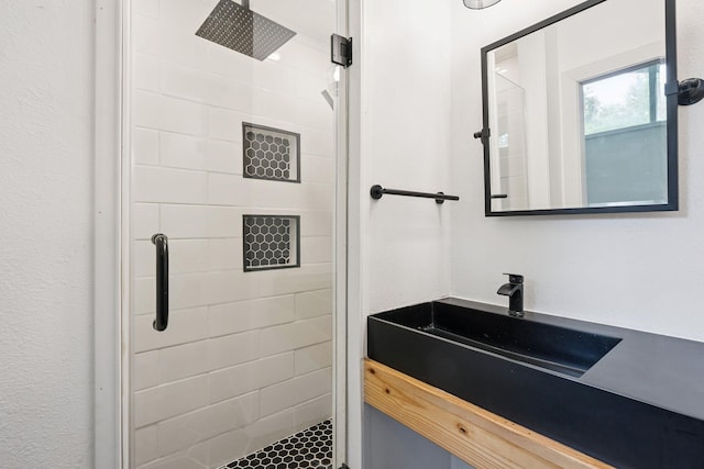 1808 80th St, Windsor Heights, IA 50324 - full bath with a stall shower and vanity