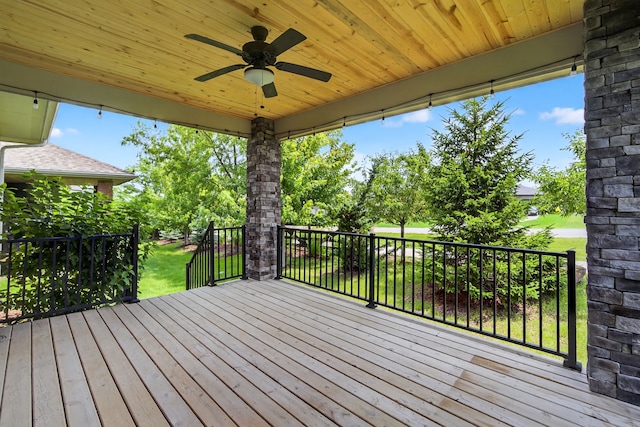 9322 Bellflower Ln, Norwalk, IA 50211 - wooden deck featuring ceiling fan