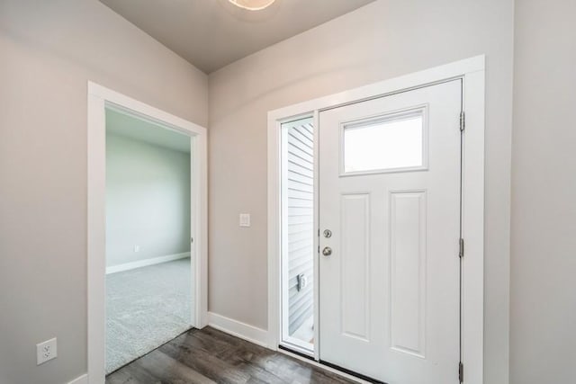 1636 S Redtail Ave, West Des Moines, IA 50265 - foyer entrance with dark wood-style flooring and baseboards