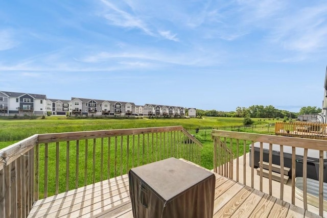 1636 S Redtail Ave, West Des Moines, IA 50265 - wooden deck featuring a residential view and a lawn