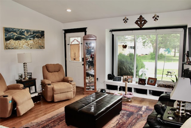 111 S 3rd Ave, Huxley, IA 50124 - living room featuring wood finished floors, plenty of natural light, and recessed lighting