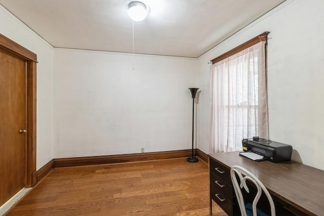 1236 York St, Des Moines, IA 50316 - office area featuring light wood-style flooring and baseboards