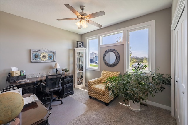 3210 NE 17th St, Ankeny, IA 50021 - carpeted office space featuring ceiling fan and baseboards