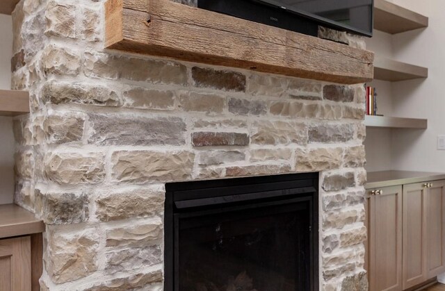 1103 170th St, Dexter, IA 50070 - detailed view of a stone fireplace