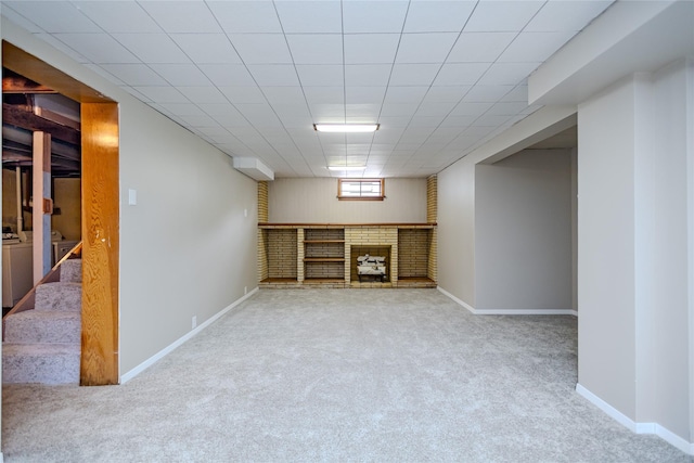 4008 Douglas Ave, Des Moines, IA 50310 - basement featuring carpet floors, stairs, and washer / clothes dryer