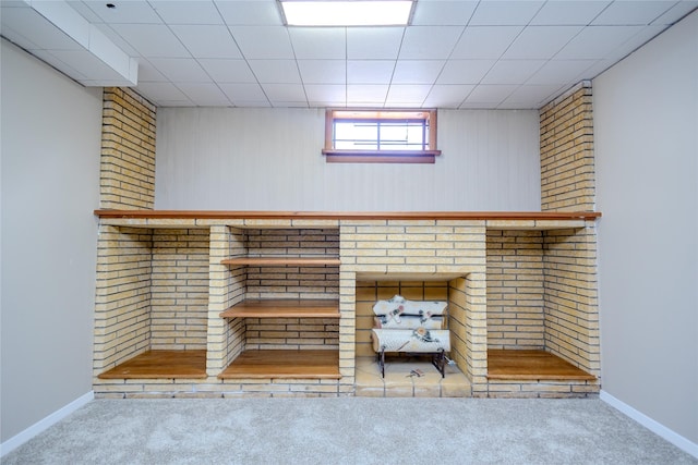 4008 Douglas Ave, Des Moines, IA 50310 - basement view of carpet and wood walls