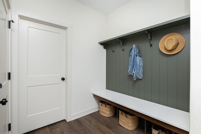 1302 S L Ct, Indianola, IA 50125 - mudroom featuring dark wood-style flooring and baseboards