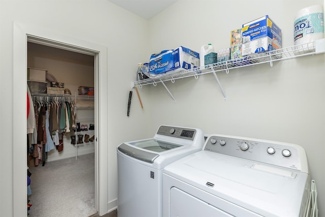 1302 S L Ct, Indianola, IA 50125 - laundry area featuring independent washer and dryer and carpet