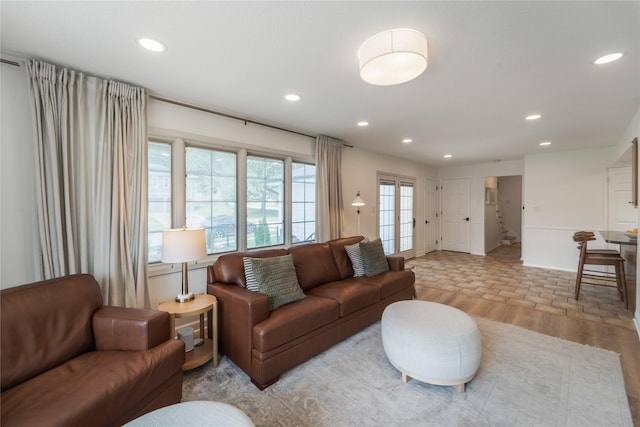 912 23rd St, West Des Moines, IA 50265 - living room with wood finished floors and recessed lighting