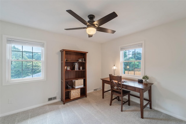 912 23rd St, West Des Moines, IA 50265 - office space featuring ceiling fan and light colored carpet