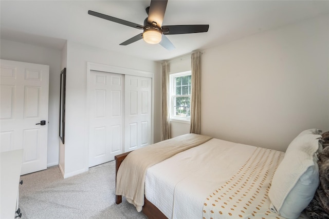 912 23rd St, West Des Moines, IA 50265 - bedroom featuring a closet, carpet flooring, and ceiling fan