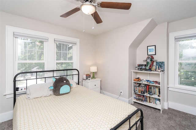 5617 Grand Ave, Des Moines, IA 50312 - bedroom with carpet floors and a ceiling fan