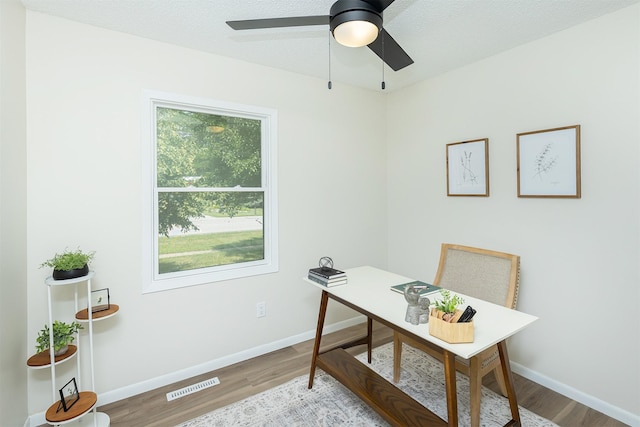 401 NE Harvey St, Grimes, IA 50111 - office with wood finished floors and a ceiling fan