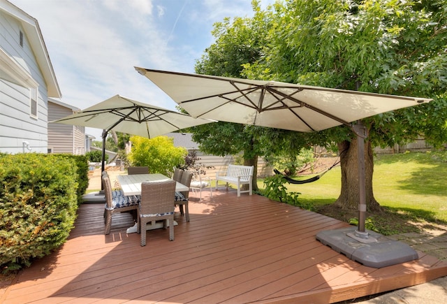 8786 Primrose Ln, Clive, IA 50325 - deck featuring a yard and outdoor dining area