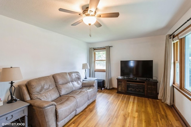 3709 Aurora Ave, Des Moines, IA 50310 - living area with light wood finished floors and a ceiling fan