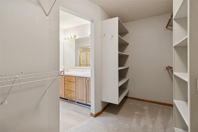 8001 Sheridan Dr, Urbandale, IA 50322 - walk in closet featuring light colored carpet