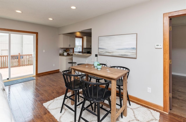 3948 43rd St, Des Moines, IA 50310 - dining room featuring dark wood finished floors and recessed lighting