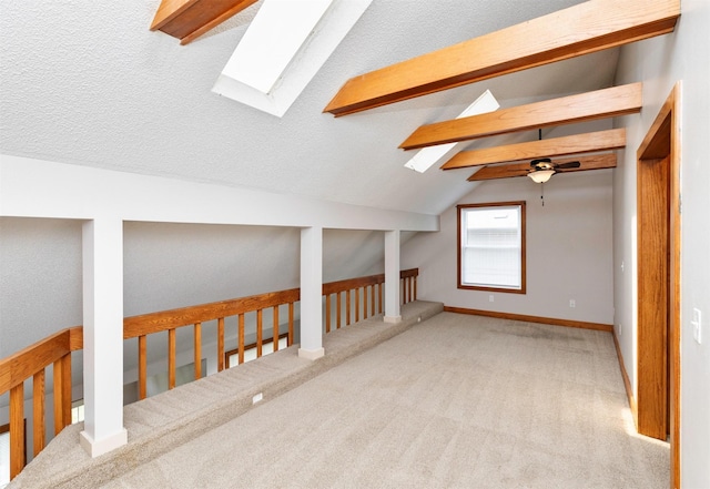 3948 43rd St, Des Moines, IA 50310 - additional living space featuring a skylight, carpet floors, and ceiling fan