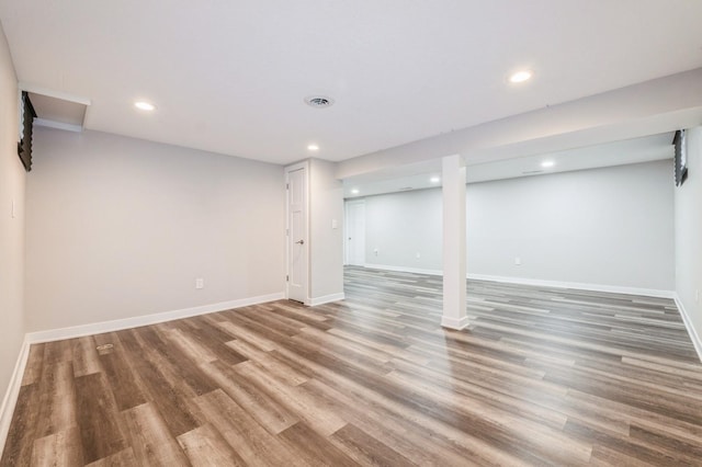 3817 80th St, Urbandale, IA 50322 - finished basement with wood finished floors and recessed lighting