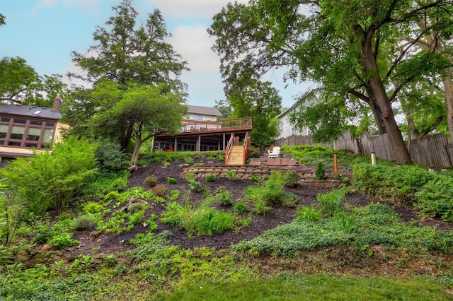 2418 Terrace Rd, Des Moines, IA 50312 - view of yard featuring a deck and stairway