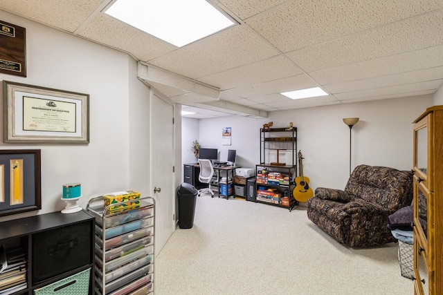 276 NW Georgetown Blvd, Ankeny, IA 50023 - sitting room featuring a drop ceiling, carpet, and a desk