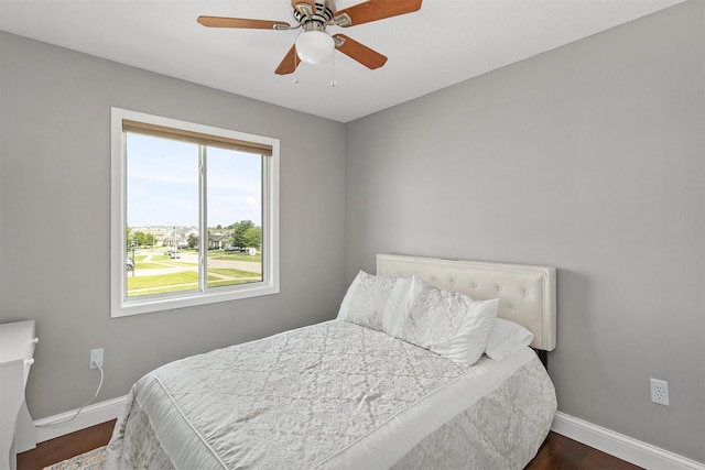 2207 Vista View Dr, Granger, IA 50109 - bedroom featuring dark wood-style floors and a ceiling fan