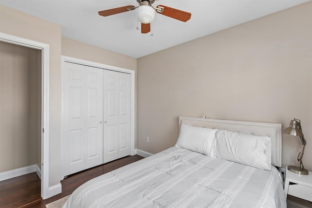 2207 Vista View Dr, Granger, IA 50109 - bedroom featuring wood finished floors, a closet, and ceiling fan
