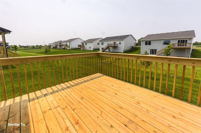 1163 NW Petersen Dr, Waukee, IA 50263 - deck with a residential view, stairs, and a lawn