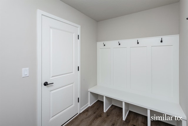 9383 Modena Ln, West Des Moines, IA 50266 - mudroom featuring dark wood-style flooring and baseboards