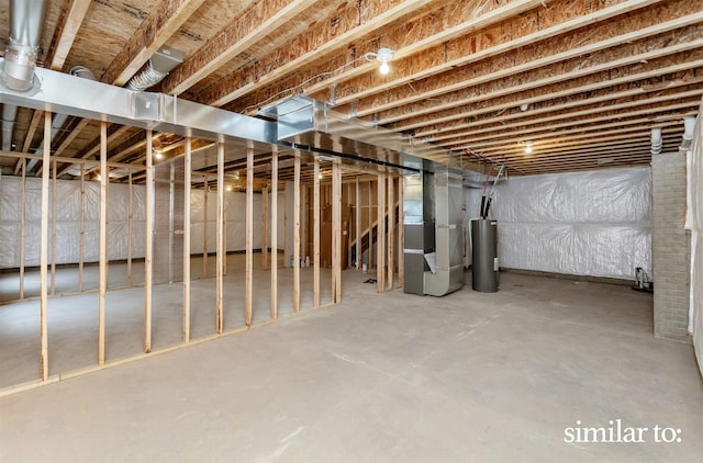 9383 Modena Ln, West Des Moines, IA 50266 - unfinished basement with water heater and heating unit
