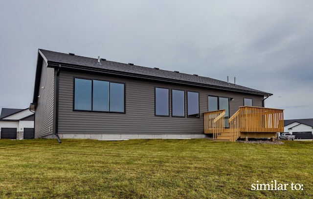 9383 Modena Ln, West Des Moines, IA 50266 - rear view of property with a deck and a yard