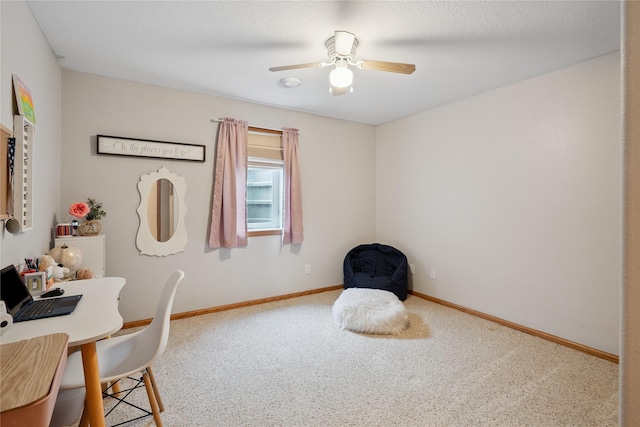 602 8th St, Malcom, IA 50157 - living area featuring carpet and a ceiling fan