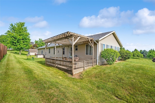 602 8th St, Malcom, IA 50157 - back of property featuring a pergola and a yard