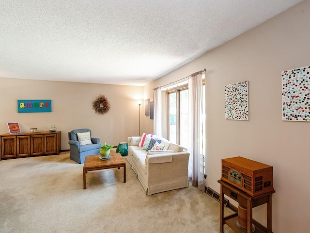 904 52nd St, West Des Moines, IA 50265 - living area featuring light colored carpet and a textured ceiling