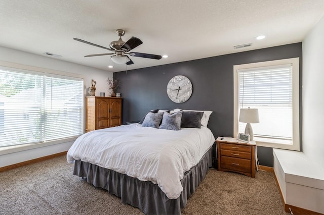2687 NW 165th Ln, Clive, IA 50325 - bedroom featuring light carpet, recessed lighting, and ceiling fan