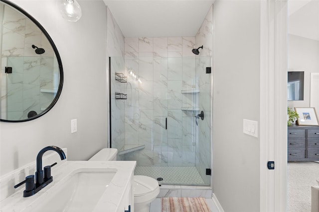 9622 NW 70th Ave, Johnston, IA 50131 - full bathroom featuring a marble finish shower and vanity