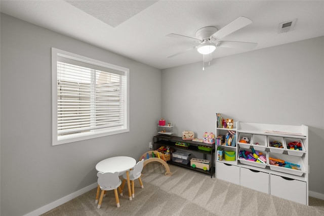 9622 NW 70th Ave, Johnston, IA 50131 - rec room with carpet and ceiling fan