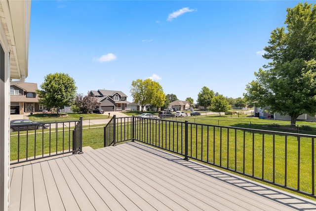 1217 NW Morningside Ct, Grimes, IA 50111 - wooden deck with a residential view and a lawn