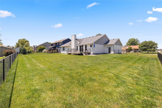 1217 NW Morningside Ct, Grimes, IA 50111 - rear view of house featuring a fenced backyard, a wooden deck, and a residential view