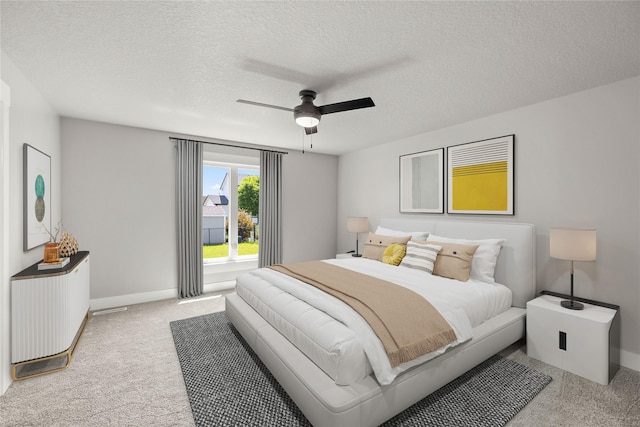 1217 NW Morningside Ct, Grimes, IA 50111 - carpeted bedroom featuring a textured ceiling and a ceiling fan