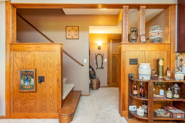105 Everett Cir, Mingo, IA 50168 - stairway featuring carpet and baseboards