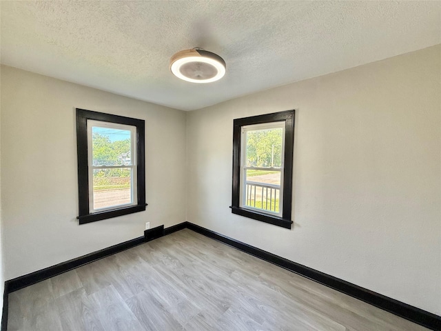 1254 E 16th St, Des Moines, IA 50316 - unfurnished room with healthy amount of natural light, light wood-style floors, and a textured ceiling
