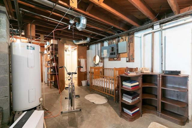 501 N Orchard St N, Brooklyn, IA 52211 - unfinished below grade area with electric water heater and electric panel