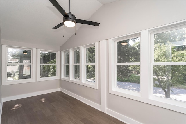 2715 Center St, Des Moines, IA 50312 - unfurnished sunroom with vaulted ceiling and wood finished floors